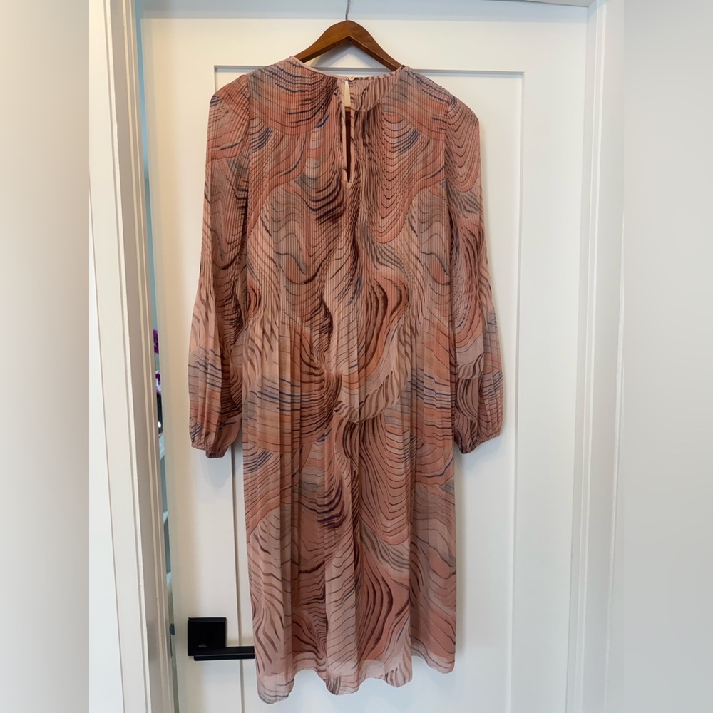 Aritzia Wilfred Daydreamer Dress Blush Pink Print Long Sleeve – Size 2XS - Picture 3 of 4
